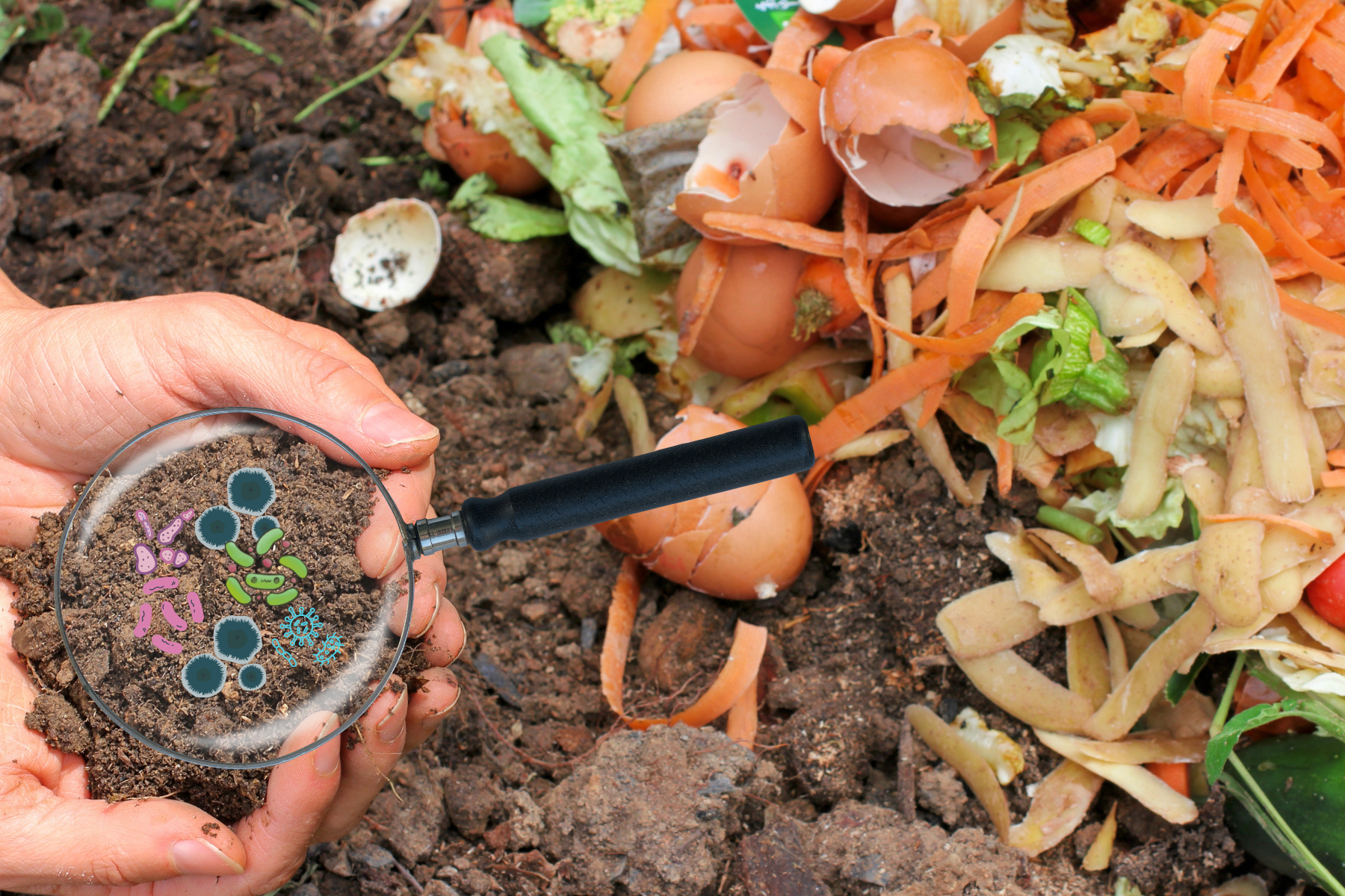 Composting uses biodegradation to turn waste into a nutrient-rich additive for growing new plants.